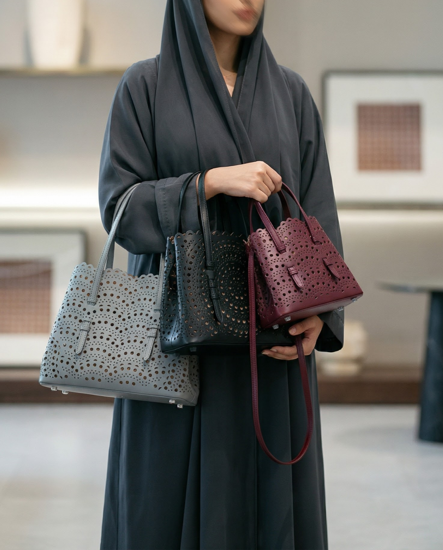 Nuqush Collection Handbags Swipes , Circles and Waves