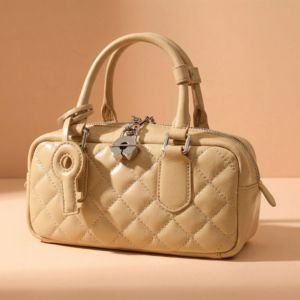 Fiorella by Ghafa, Genuine leather handbag with charm key shaped