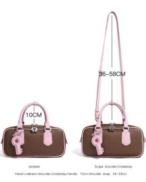 Salwa by Ghafa, Genuine leather handbag with charm key shaped