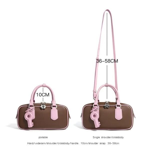 Salwa by Ghafa, Genuine leather handbag with charm key shaped