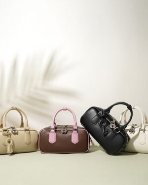 Salwa by Ghafa, Genuine leather handbag with charm key shaped