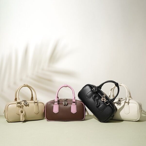 Salwa by Ghafa, Genuine leather handbag with charm key shaped