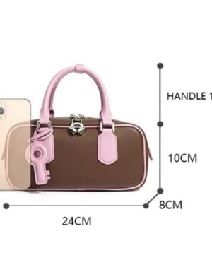 Salwa by Ghafa, Genuine leather handbag with charm key shaped
