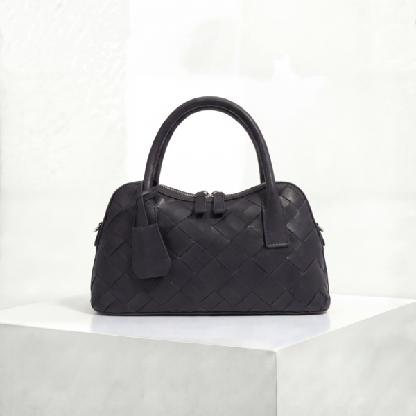 Stella by Ghafa - Black, Woven leather handbag
