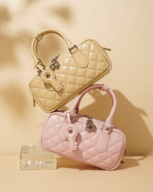 Fiorella by Ghafa, Genuine leather handbag with charm key shaped