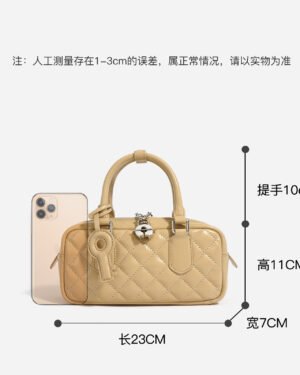 Fiorella by Ghafa, Genuine leather handbag with charm key shaped