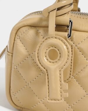 Fiorella by Ghafa, Genuine leather handbag with charm key shaped